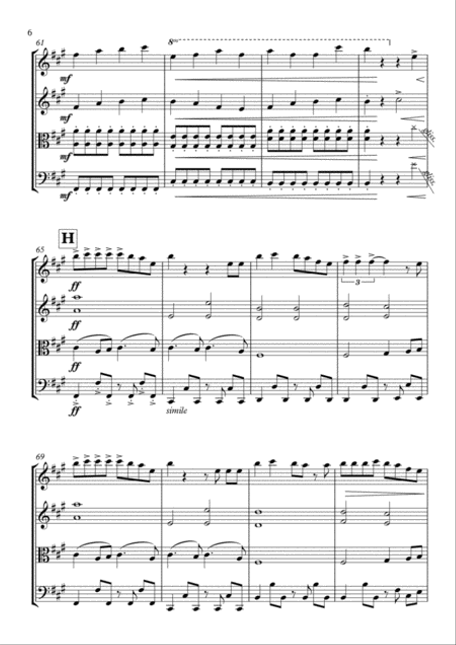 La La La String Quartet scores gallery preview page 6