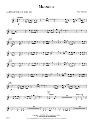 Manzanita: (wp) 1st B-flat Trombone T.C.