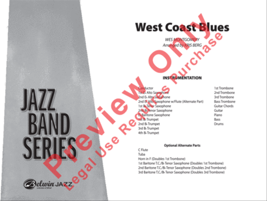 West Coast Blues West Coast Blues Jazz Ensemble scores gallery preview page 22