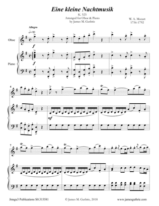 Mozart: Eine kleine Nachtmuisk for Oboe & Piano