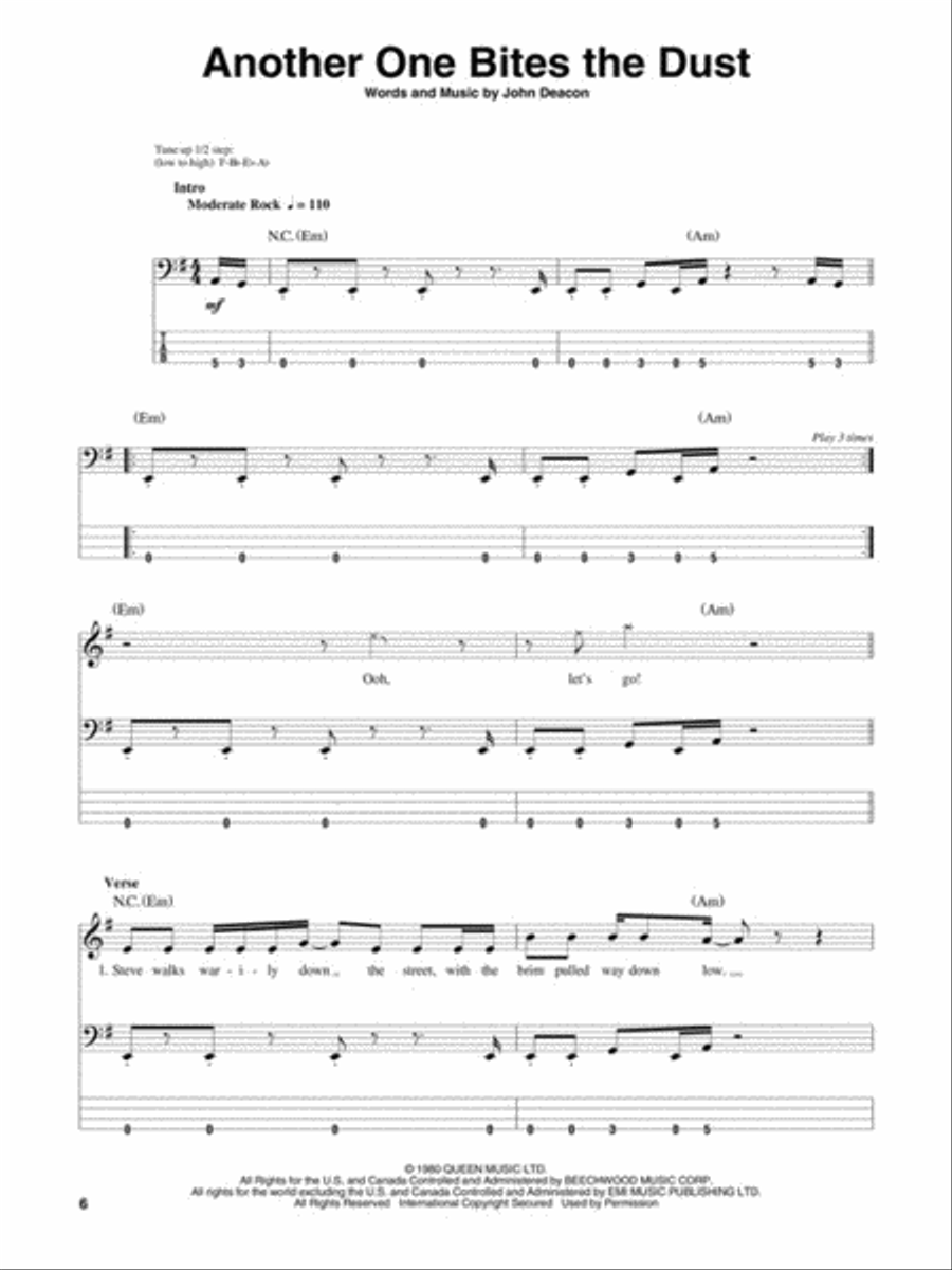 Rock Bass Guitar Tablature scores gallery preview page 3