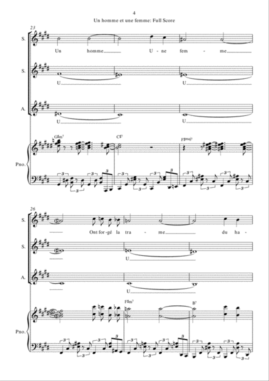 Un Homme Et Une Femme Un Homme Et Une Femme SSA scores gallery preview page 5