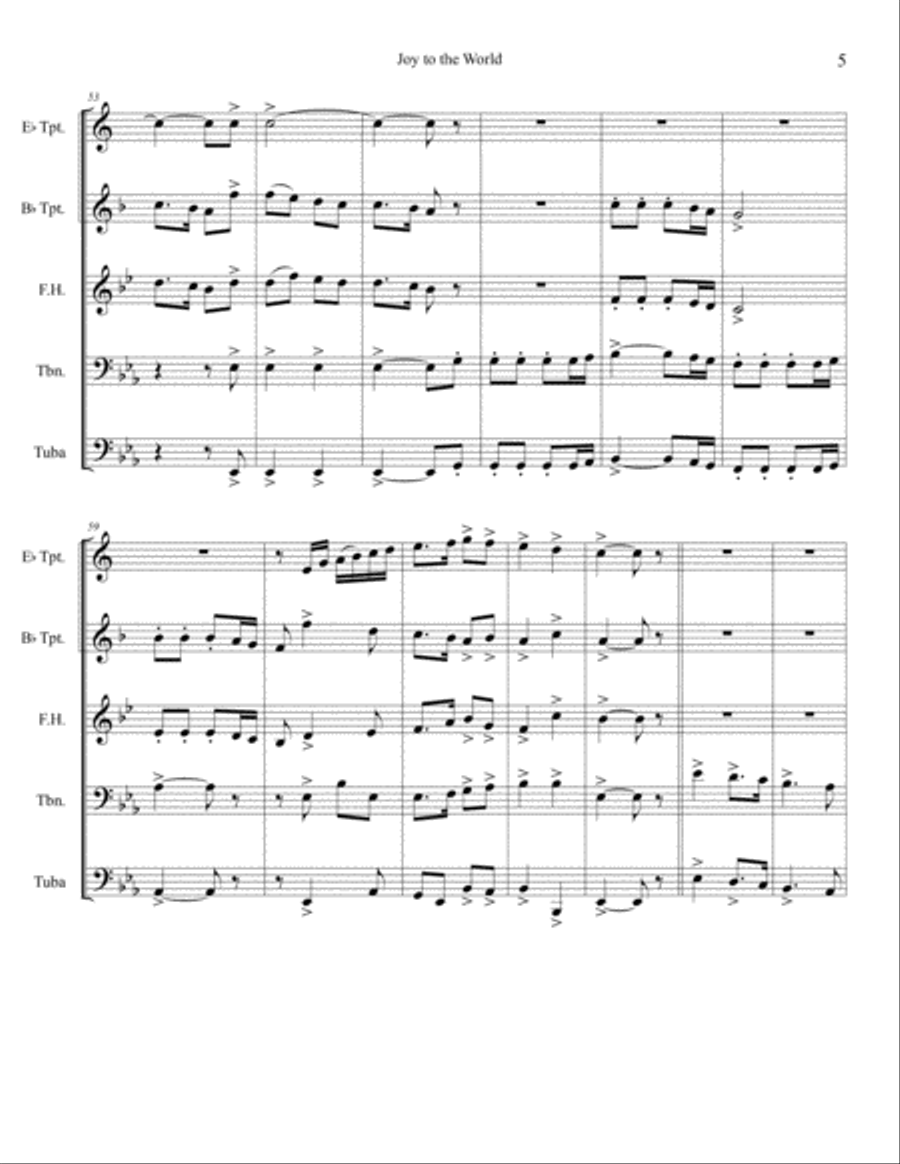 Joy to the World Brass Ensemble scores gallery preview page 5