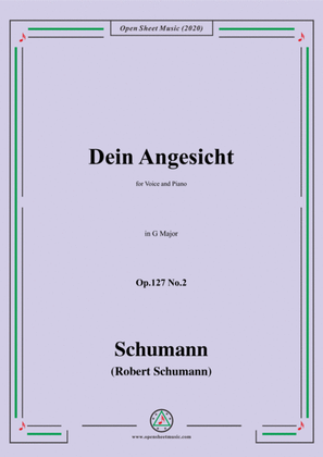 Book cover for Schumann-Dein Angesicht Op.127 No.2,in G Major