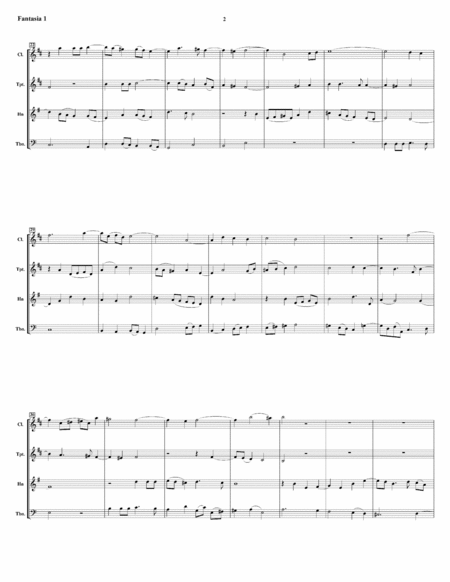Fantasia #1 For 4 Viols - for Mixed Wind Quartet image number null