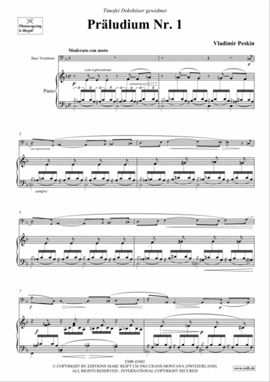 Praludium No. 1 Bass Trombone scores gallery preview page 3
