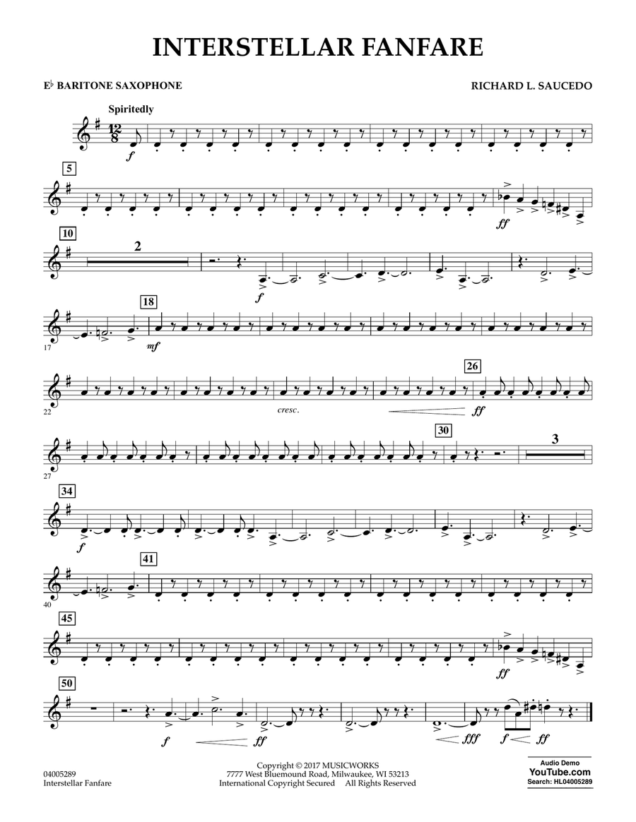 Interstellar Fanfare - Eb Baritone Saxophone