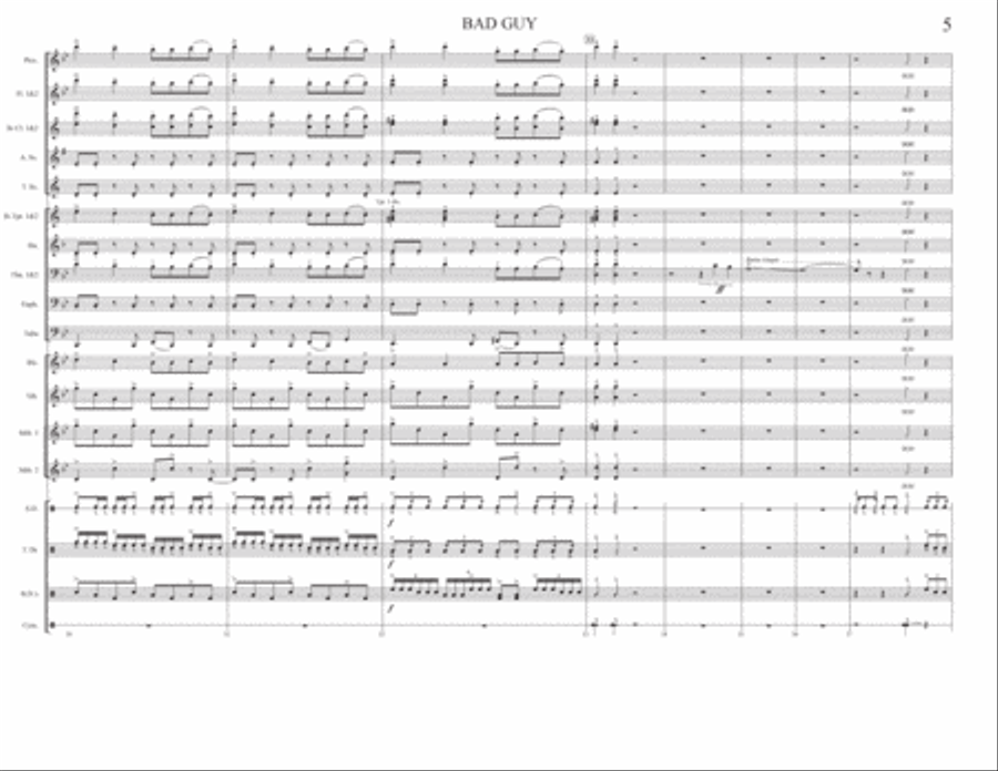 Bad Guy Marching Band scores gallery preview page 6