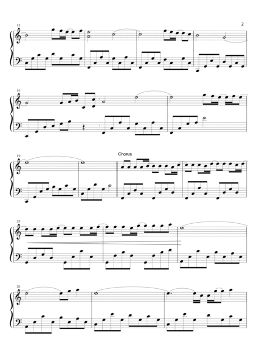 I Love You Piano Solo scores gallery preview page 2
