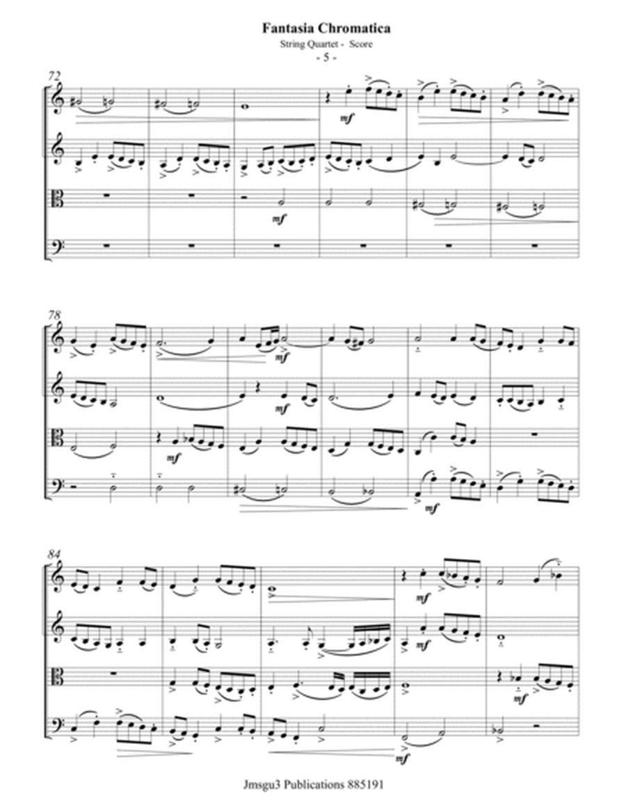 Sweelinck: Fantasia Chromatica for String Quartet - Score Only image number null