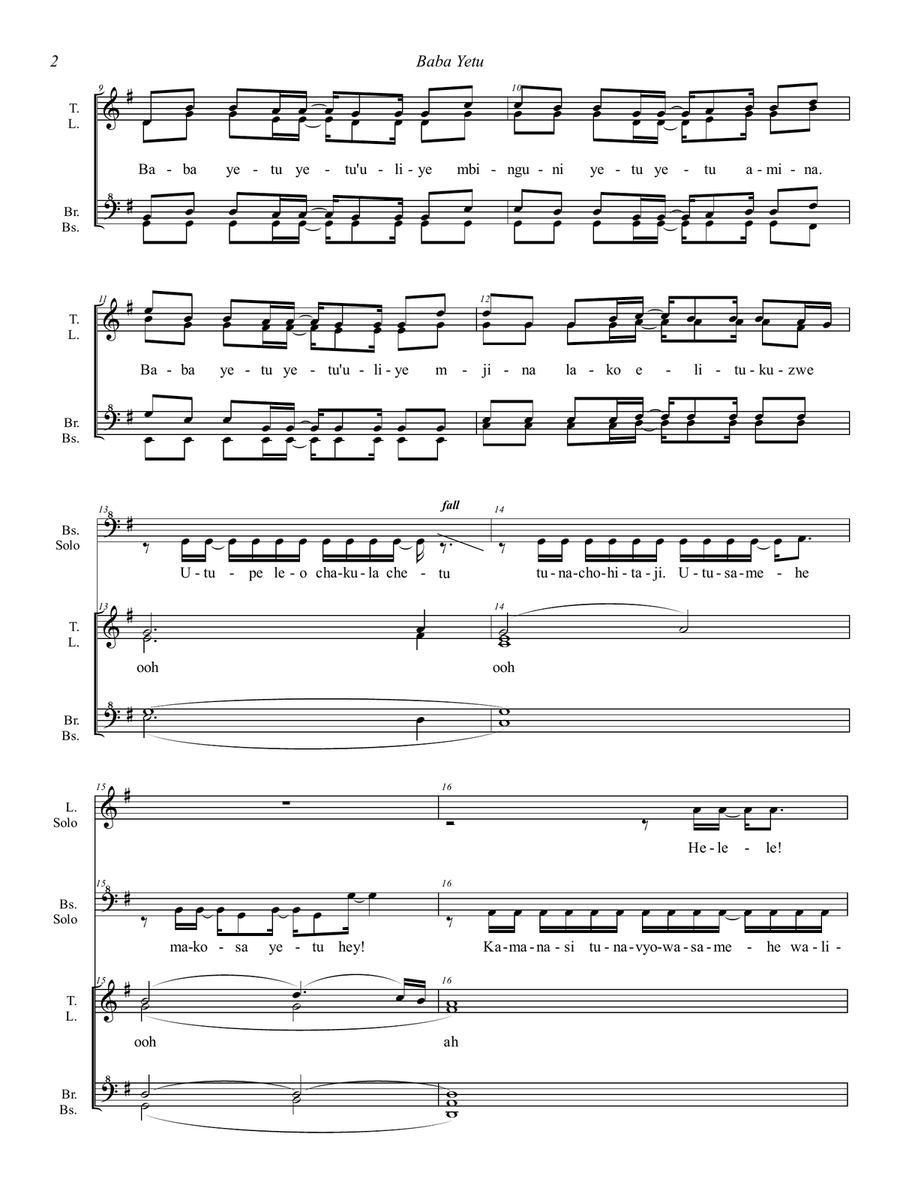 Baba Yetu Baba Yetu SSAA scores gallery preview page 2