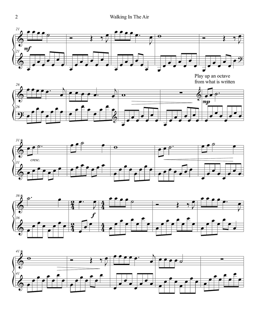 Walking In The Air Harp scores gallery preview page 2