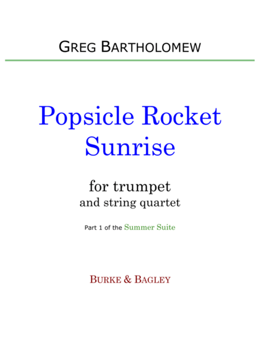 Popsicle Rocket Sunrise (trumpet & string quartet) Chamber Orchestra scores gallery preview page 1