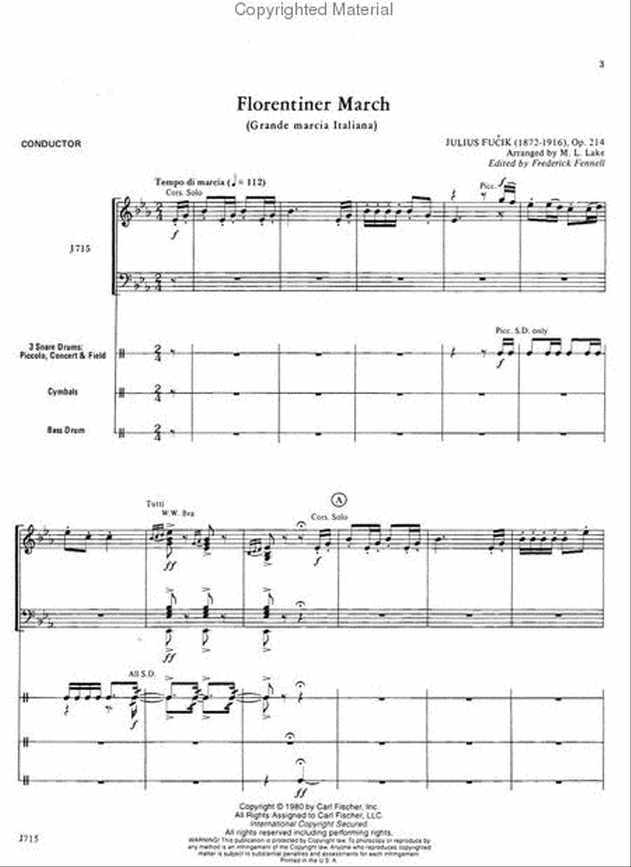 Florentiner March (Grande Marcia Italiana) Concert Band scores gallery preview page 2