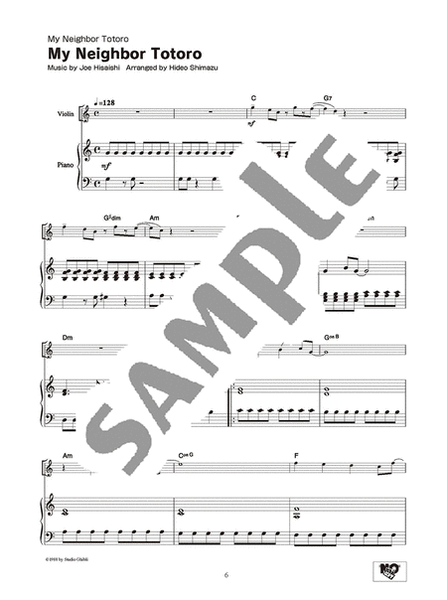 Studio Ghibli Songs for Violin and Piano/English Version Violin Solo - Sheet Music