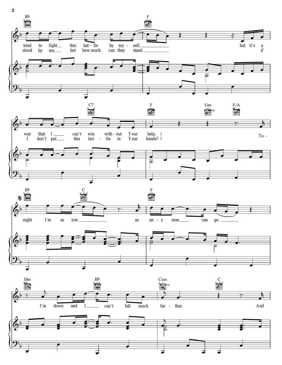 Wine Into Water Wine Into Water Piano, Vocal, Guitar scores gallery preview page 2