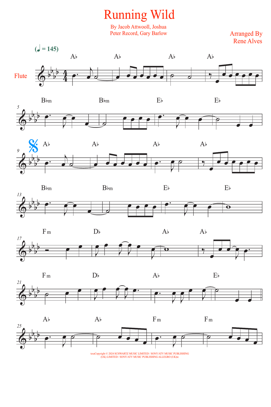 Running Wild Running Wild Flute Solo scores gallery preview page 1