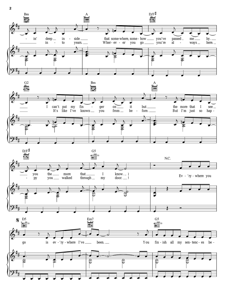 In Another Life Piano, Vocal, Guitar scores gallery preview page 2