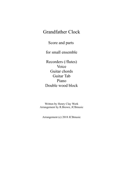 Grandfather Clock Children's song for small ensemble / interchangeable parts image number null
