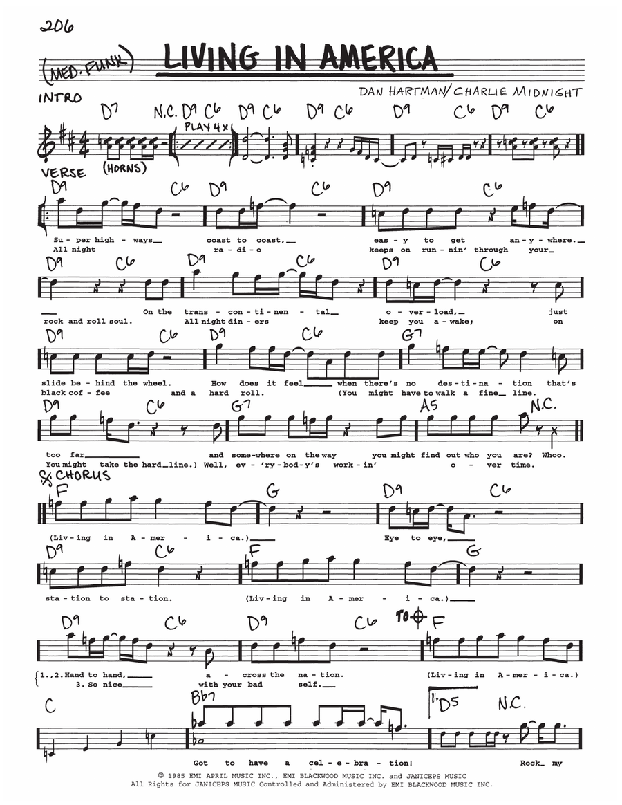Living In America Voice scores gallery preview page 1