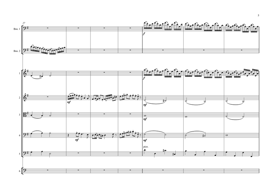 The Arrival of the Queen of Sheba for 2 Bassoons & Orchestra Large Ensemble scores gallery preview page 5