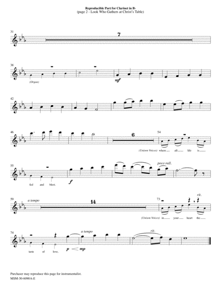 Look Who Gathers at Christ's Table (Downloadable C and B-flat Instrumental Parts)