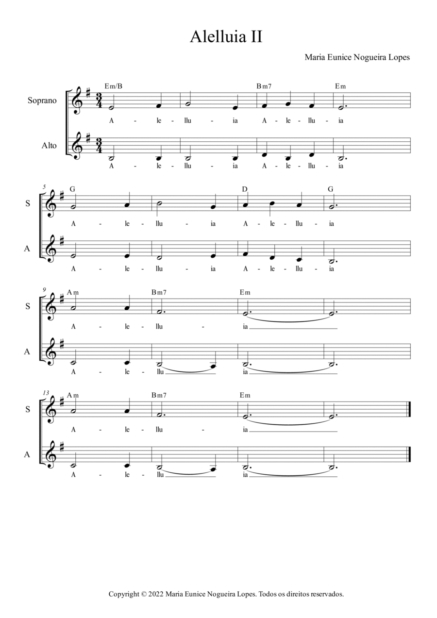 Alelluia II SA scores gallery preview page 1