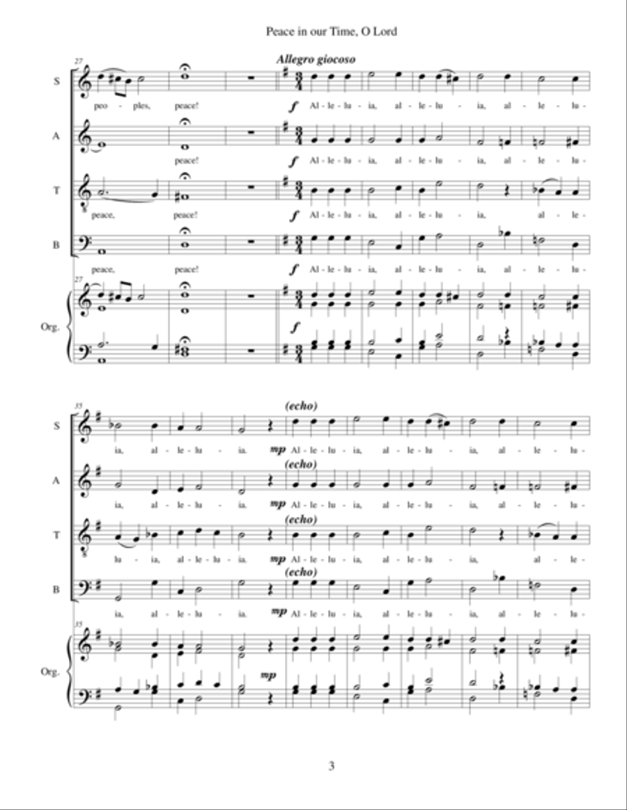 Peace in our time, O Lord 4-Part scores gallery preview page 3