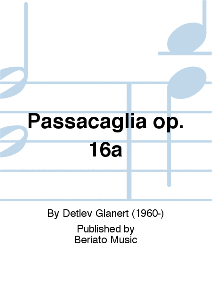 Passacaglia op. 16a Score scores gallery preview page 1