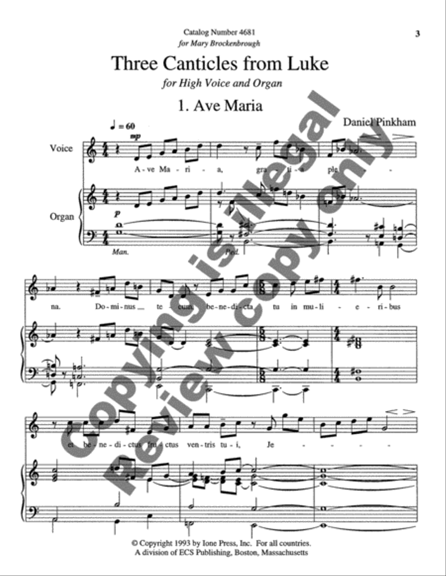 Three Canticles from Luke High Voice scores gallery preview page 9