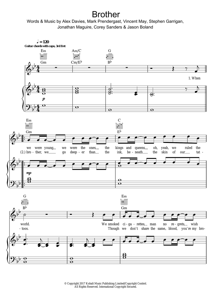 Brother Brother Piano, Vocal scores gallery preview page 1