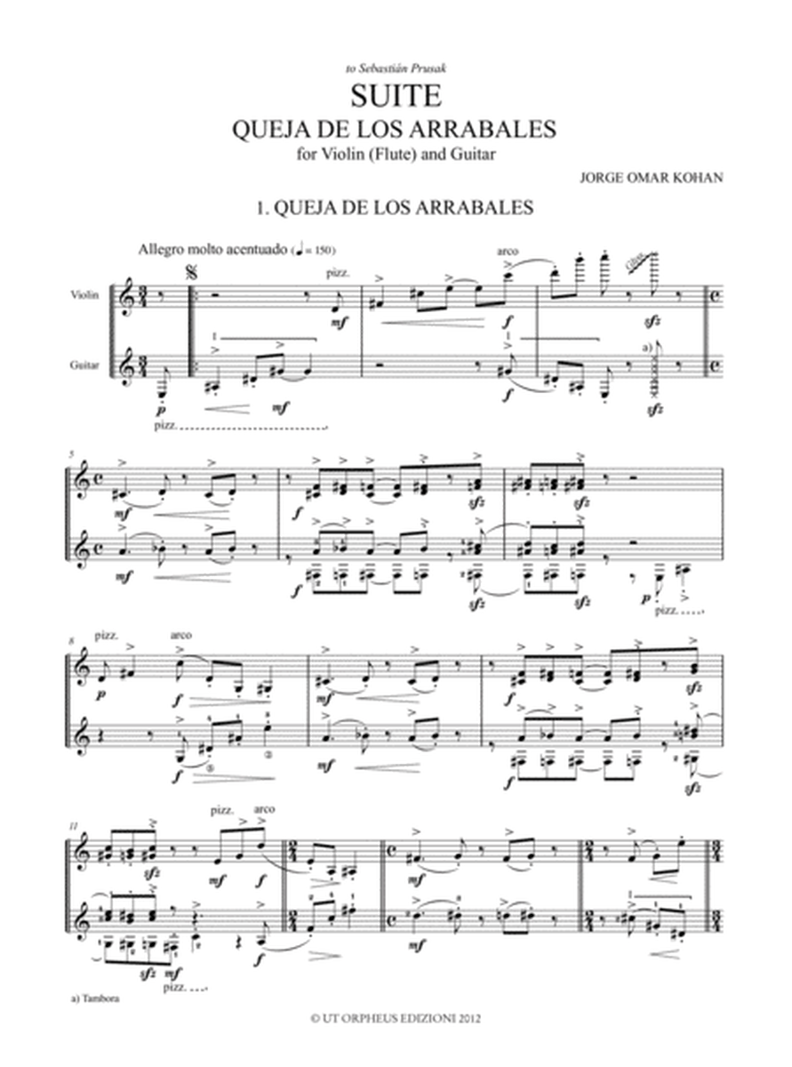 Suite ‘Queja de los Arrabales’ for Violin (Flute) and Guitar (2009)