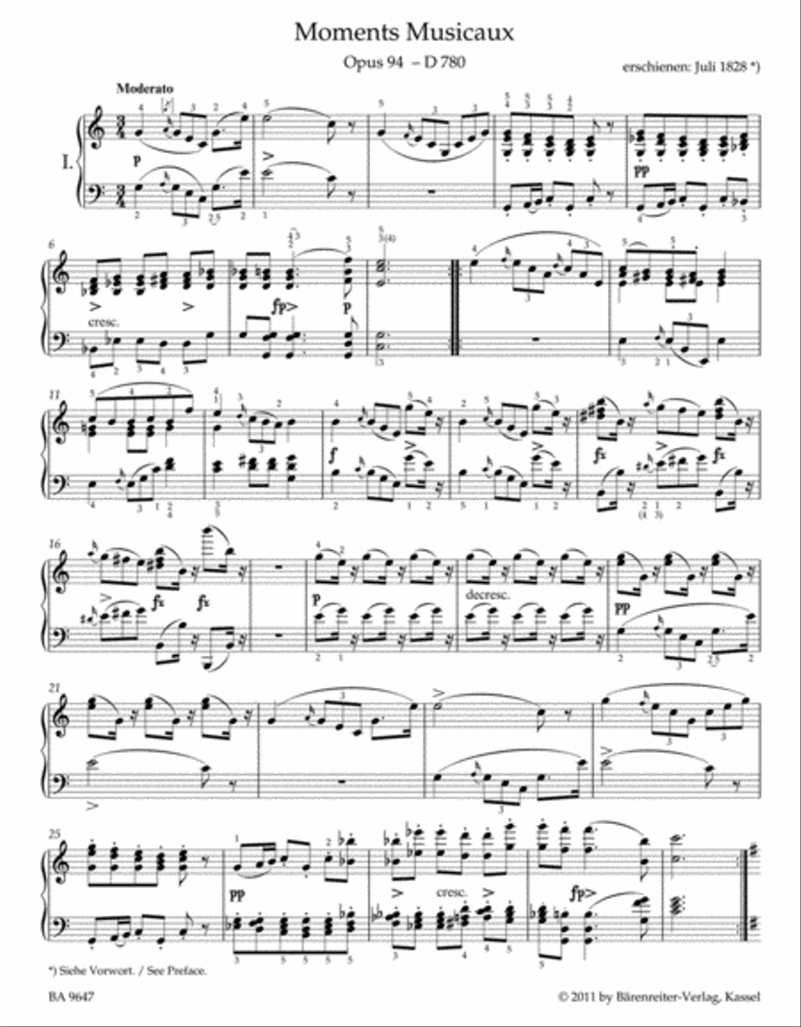 Moments Musicaux, op. 94 D 780 Piano Solo scores gallery preview page 2