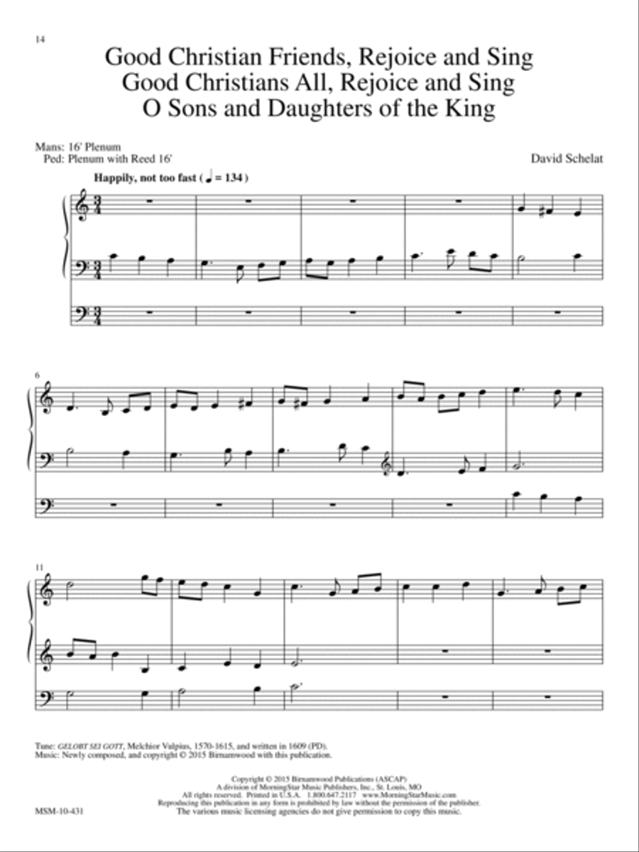 Good Christians All, Rejoice and Sing/Good Christian Friends, Rejoice and Sing/O Sons and Daughters of the King (Downloadable)