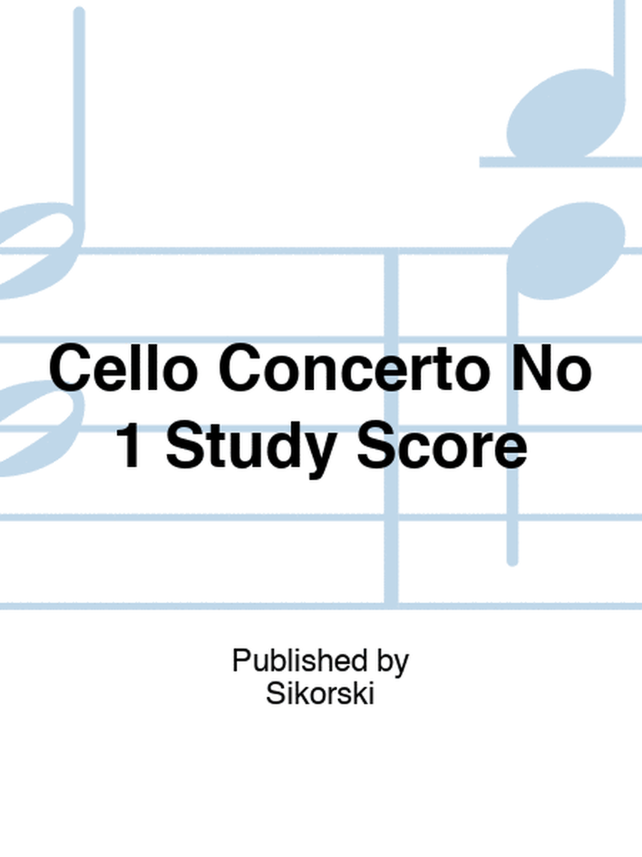 Cello Concerto No 1 Study Score