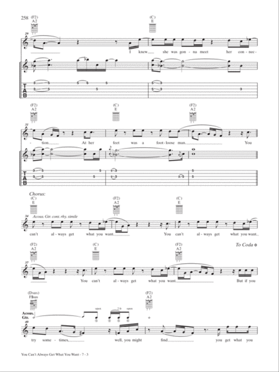 You Can't Always Get What You Want Guitar Tablature scores gallery preview page 3