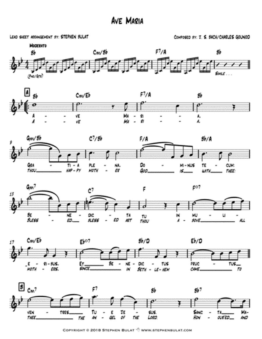 Ave Maria (Bach/Gounod) - Lead sheet (key of Bb)