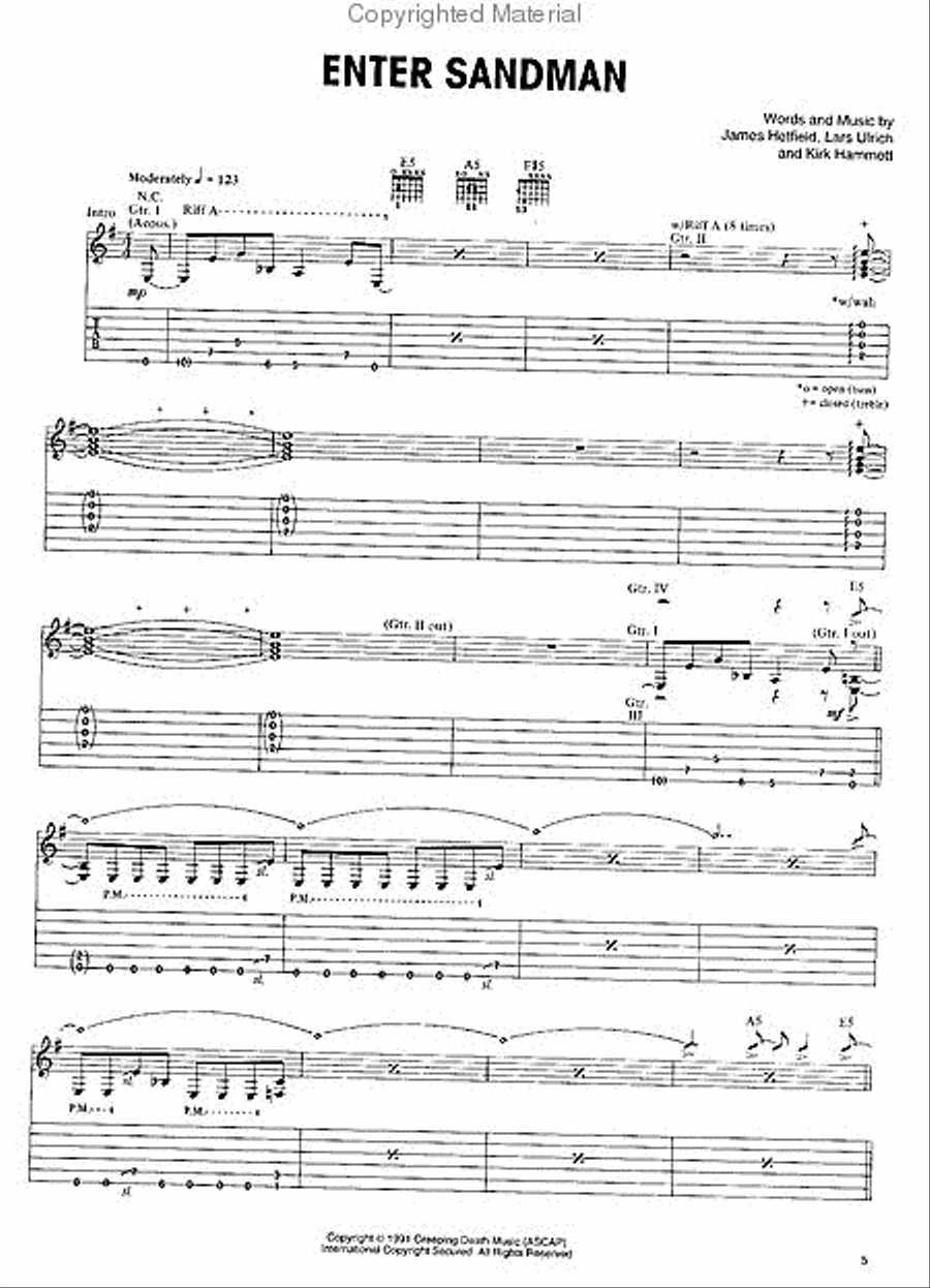 Metallica – Black Metallica – Black Electric Guitar scores gallery preview page 2