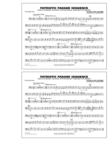 Patriotic Parade Sequence - Electric Bass