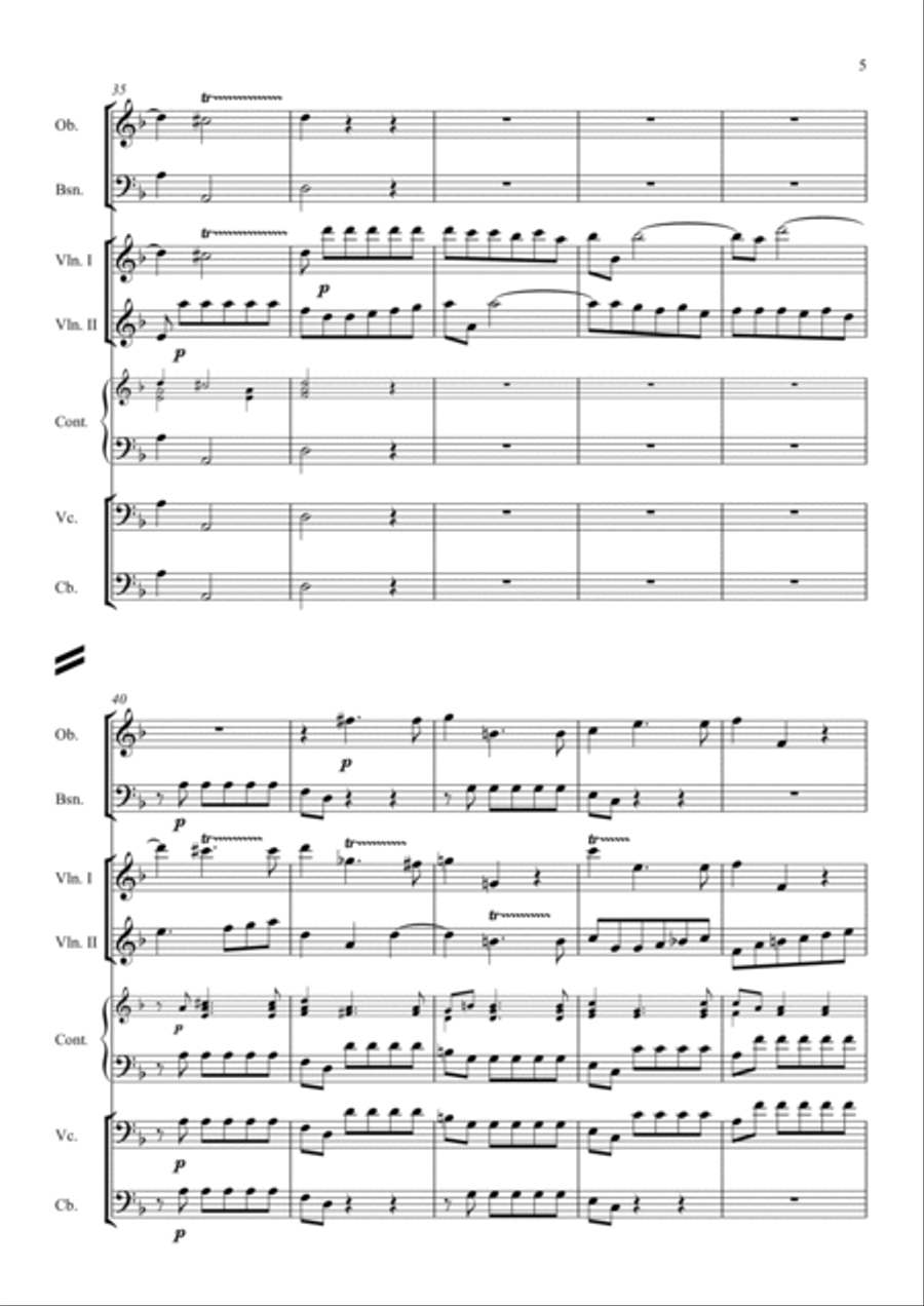 O Sing Unto The Lord, Anthem IV, full score Chamber Orchestra scores gallery preview page 5