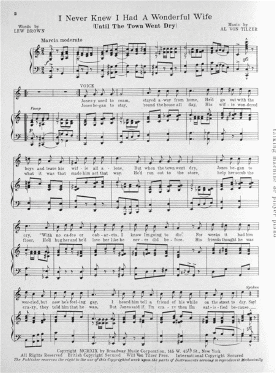 I Never Knew I Had a Wonderful Wife (Until the Town Went Dry) Voice scores gallery preview page 2