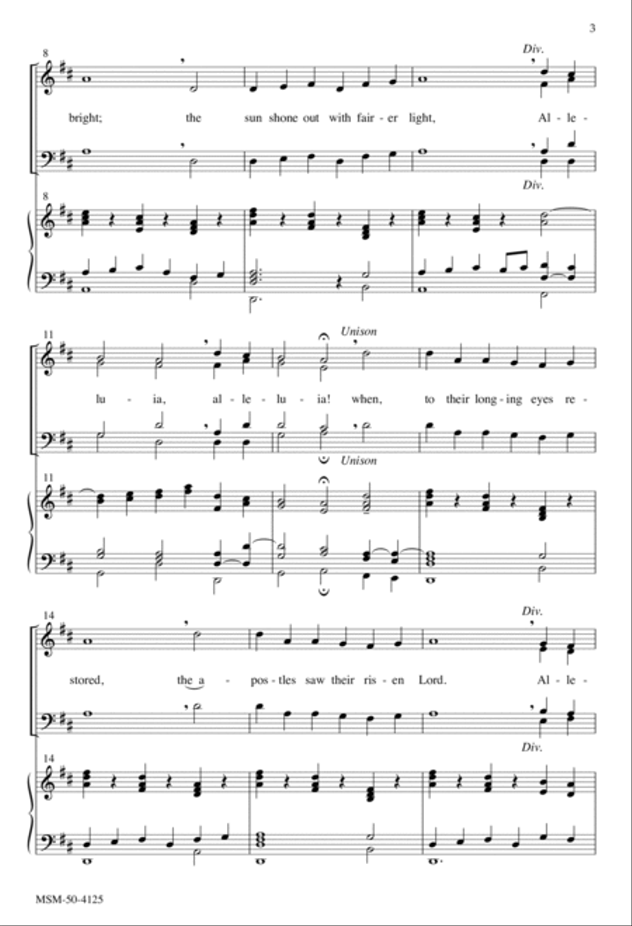 That Easter Day with Joy Was Bright 4-Part scores gallery preview page 3