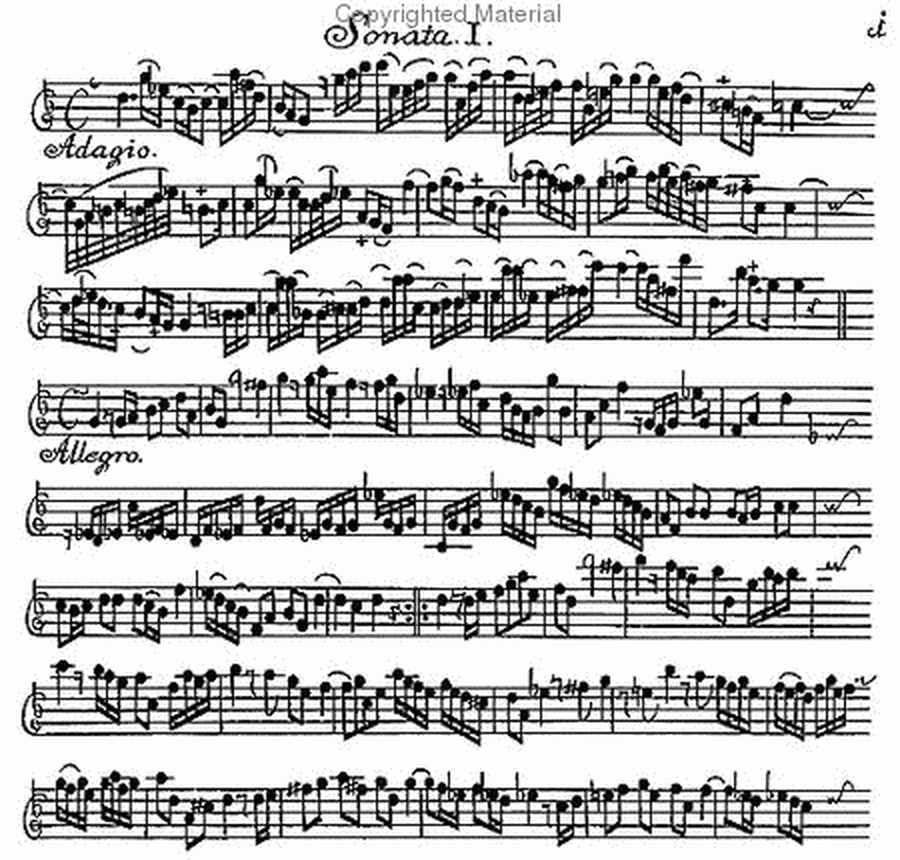 Six sonatas for solo violin accompanied by the harpsichord. Frankfurt, (undated = 1715)