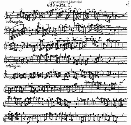 Six sonatas for solo violin accompanied by the harpsichord. Frankfurt, (undated = 1715)
