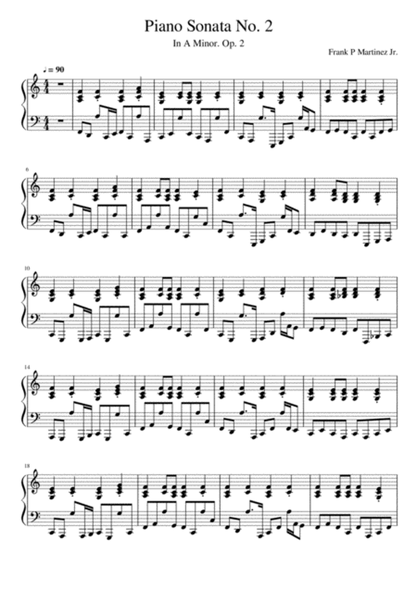 Piano Sonata No. 2 In A Minor. Op. 2 image number null