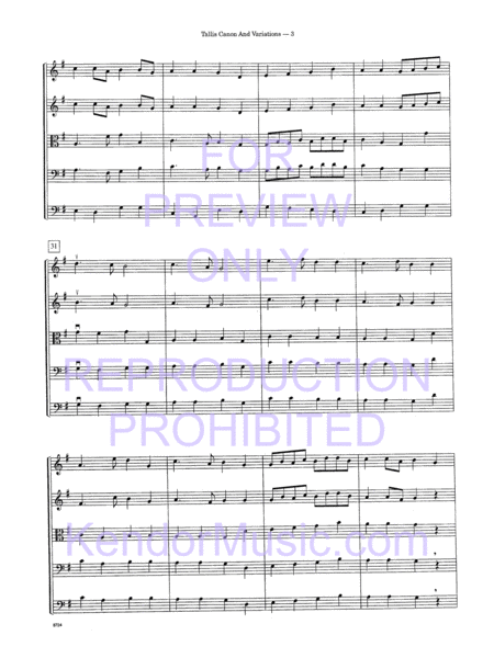 Tallis Canon And Variations (Full Score)