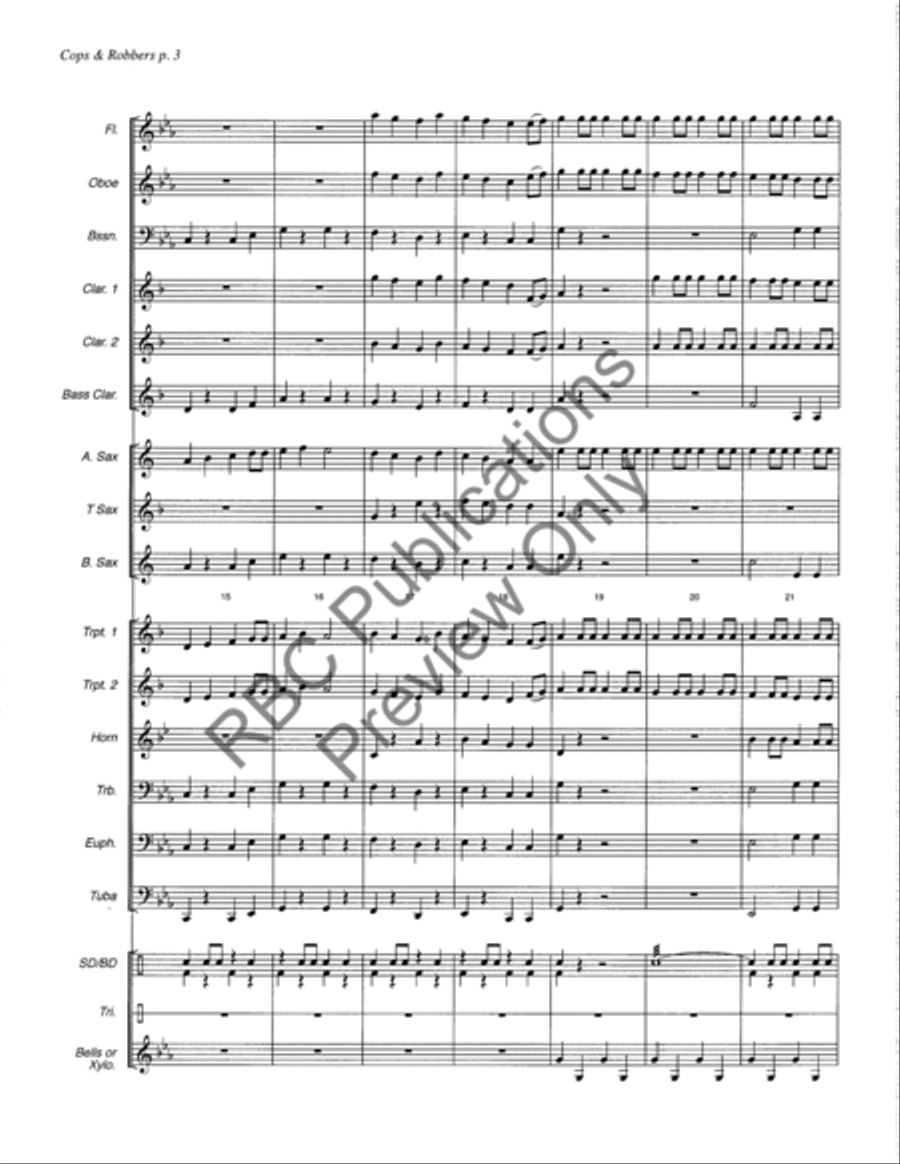 Cops & Robbers Concert Band scores gallery preview page 6