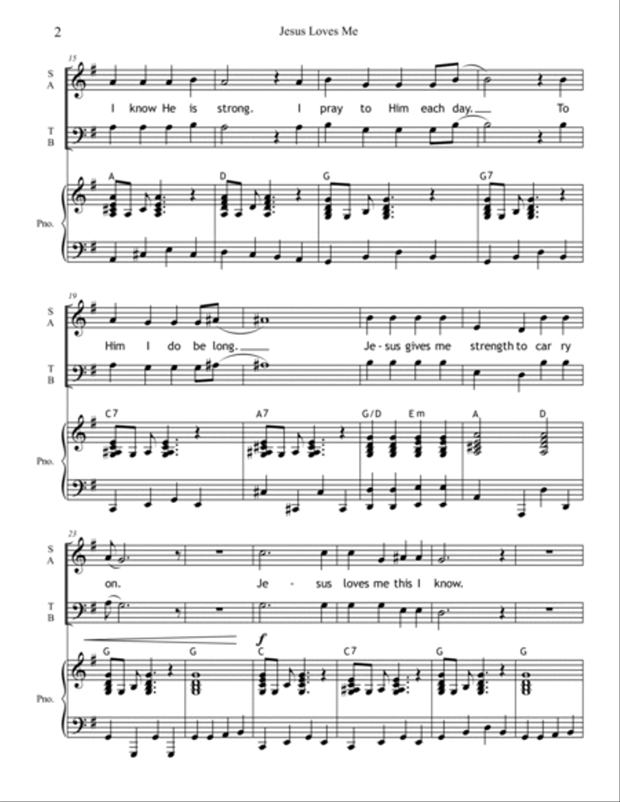 Jesus Loves Me 2 Part 3-Part scores gallery preview page 3