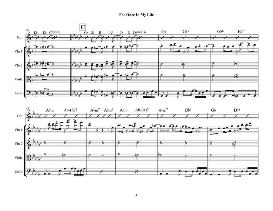 For Once In My Life Chamber Orchestra scores gallery preview page 4