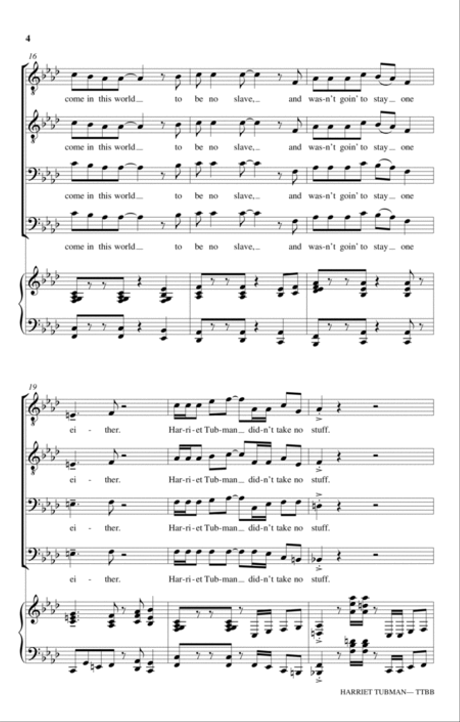 Harriet Tubman TTBB scores gallery preview page 4